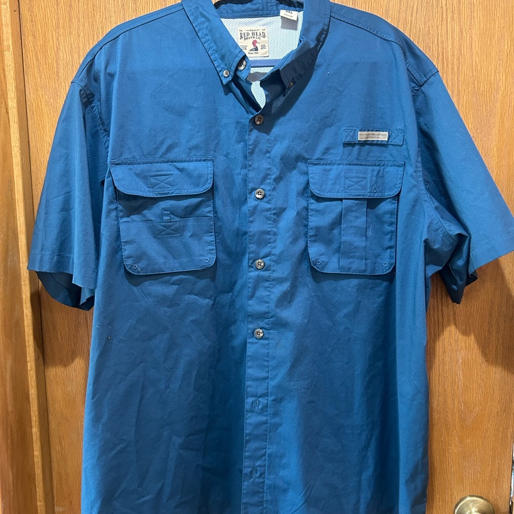 Realtree Blue Casual Button Down Shirt